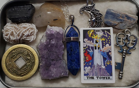 The Tower Major Arcana Tarot Card/REbuilt/Rebirth Suddenly Out of the Blue